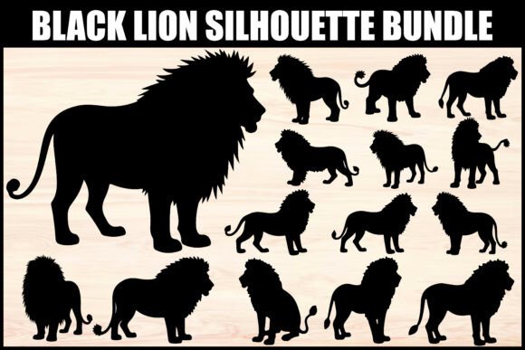 Download Black Lion Silhouette Vector Pack - Silhouette Collection