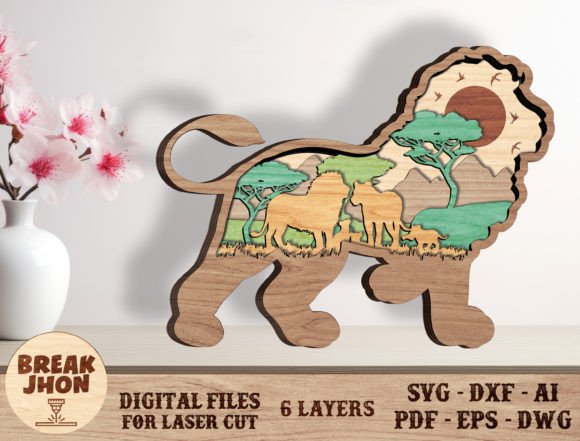 Download Layered Family Lion Cut File- Break Jhon - Lion cut file Collection