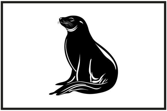 Download Sea Lion Silhouette Black White Clipart - Silhouette Collection