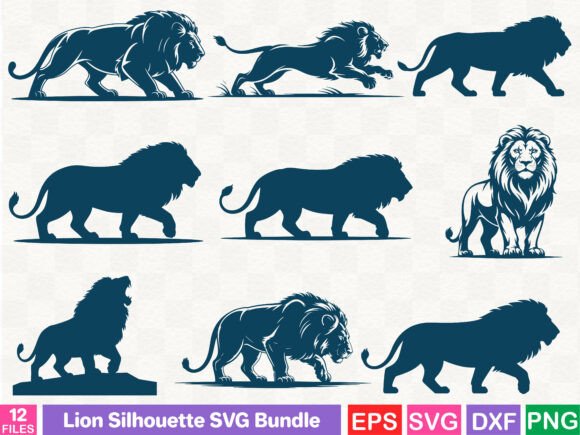 Download Lion Silhouette SVG Bundle - Silhouette Collection