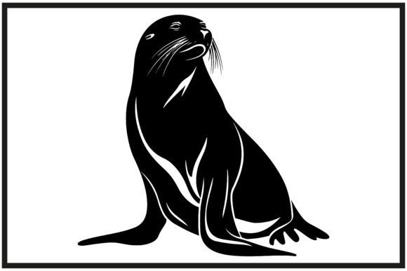 Download Sea Lion Silhouette Black White Clipart - Silhouette Collection