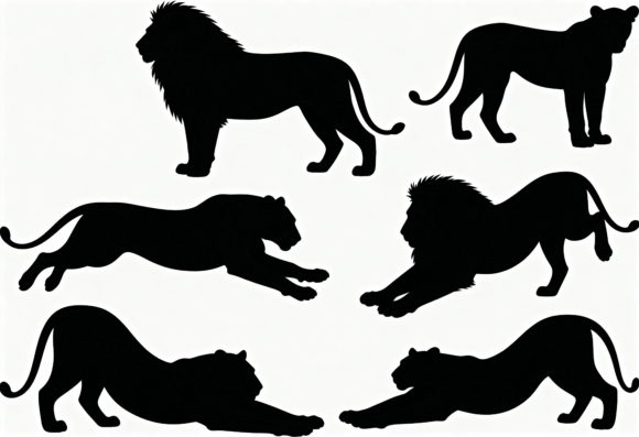 Download Lion Silhouette SVG Bundle - Silhouette Collection