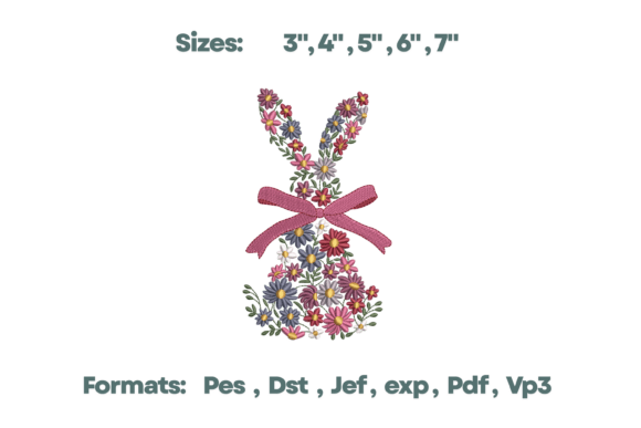 Download Floral Bunny Silhouette Embroidery Art - Silhouette Collection
