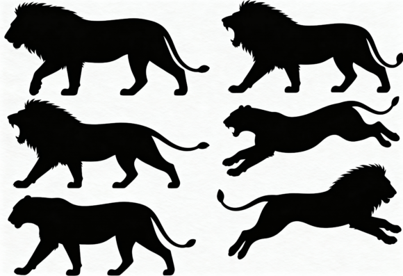 Download Lion Silhouette SVG Bundle King of - Silhouette Collection