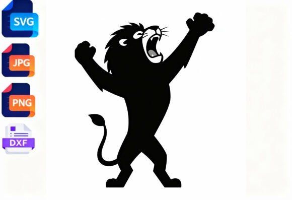 Download Roaring Lion Silhouette SVG PNG DXF JPG - Silhouette Collection