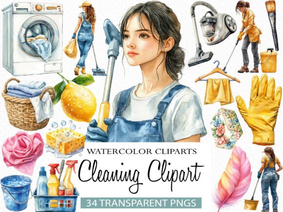 Download Watercolor Cleaning Clipart - Premium Resources